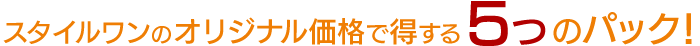 スタイルワンのオリジナル価格で得する5つのパック！